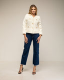 Chaqueta tipo tweed con 4 bolsillos frontales y botones dorados - Tantra Spain
