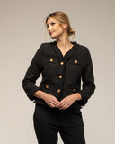 Chaqueta tipo tweed con 4 bolsillos frontales y botones dorados - Tantra Spain