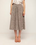 Falda de animal print con bolsillos vuelo y cintura elastica - Tantra Spain