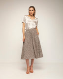 Falda de animal print con bolsillos vuelo y cintura elastica - Tantra Spain
