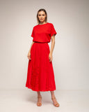 falda de vuelo con detalles de encaje (Red) - Tantra Spain