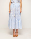 falda de vuelo con volantes de rayas (Blue) - Tantra Spain