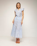 falda de vuelo con volantes de rayas (Blue) - Tantra Spain