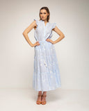 falda de vuelo con volantes de rayas (Blue) - Tantra Spain