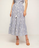 falda de vuelo con volantes de rayas (Grey) - Tantra Spain