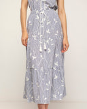 falda de vuelo con volantes de rayas (Grey) - Tantra Spain
