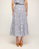 falda de vuelo con volantes de rayas (Grey) - Tantra Spain