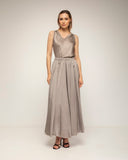 falda larga de vuelo con cintura elastica (Beige) - Tantra Spain