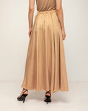 falda larga de vuelo con cintura elastica (Camel) - Tantra Spain