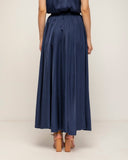 falda larga de vuelo con cintura elastica (Navy) - Tantra Spain
