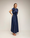 falda larga de vuelo con cintura elastica (Navy) - Tantra Spain