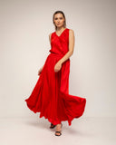 falda larga de vuelo con cintura elastica (Red) - Tantra Spain