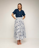 falda larga estampada de flores (Navy) - Tantra Spain
