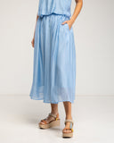 Falda midi con cintura elástica y varias capas (BLUE) - Tantra Spain