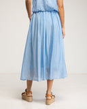 Falda midi con cintura elástica y varias capas (BLUE) - Tantra Spain