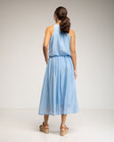 Falda midi con cintura elástica y varias capas (BLUE) - Tantra Spain
