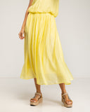 Falda midi con cintura elástica y varias capas (YELLOW) - Tantra Spain