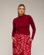 Falda midi con seda, estampado geométrico, vuelo, bolsillos y cintura elástica. - Tantra Spain