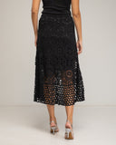 Falda midi de crochet con cintura elástica. - Tantra Spain