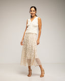 Falda midi de crochet con cintura elastica - Tantra Spain