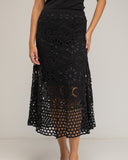 Falda midi de crochet con cintura elástica. - Tantra Spain