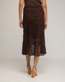 Falda midi de crochet con cintura elástica. - Tantra Spain