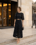 Falda midi de guipur corte en A - Tantra Spain