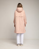 Gabardina larga con capucha, cierre de cremallera y ajustable en la cintura (PINK) - Tantra Spain