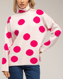 Jersey amplio de lunares con cuello alto - Tantra Spain