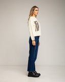 Jersey de punto con bolsillo y detalle de crochet (BEIGE) - Tantra Spain