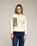Jersey de punto con bolsillo y detalle de crochet (BEIGE) - Tantra Spain