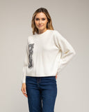 Jersey de punto con bolsillo y detalle de crochet (BLANCO) - Tantra Spain