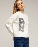 Jersey de punto con bolsillo y detalle de crochet (BLANCO) - Tantra Spain