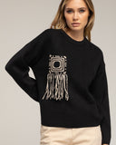 Jersey de punto con bolsillo y detalle de crochet (NEGRO) - Tantra Spain