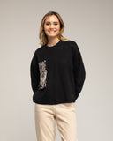 Jersey de punto con bolsillo y detalle de crochet (NEGRO) - Tantra Spain