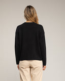 Jersey de punto con bolsillo y detalle de crochet (NEGRO) - Tantra Spain