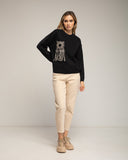 Jersey de punto con bolsillo y detalle de crochet (NEGRO) - Tantra Spain