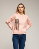 Jersey de punto con bolsillo y detalle de crochet (ROSA) - Tantra Spain