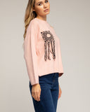 Jersey de punto con bolsillo y detalle de crochet (ROSA) - Tantra Spain
