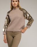Jersey de punto con mangas de lentejuelas. - Tantra Spain
