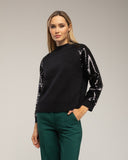 Jersey de punto con mangas de lentejuelas. - Tantra Spain