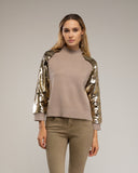 Jersey de punto con mangas de lentejuelas. - Tantra Spain
