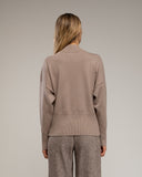 Jersey de punto con rombo y detalles de strass y cuello perkins - Tantra Spain