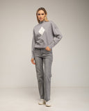 Jersey de punto con rombo y detalles de strass y cuello perkins - Tantra Spain