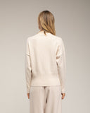Jersey de punto con rombo y detalles de strass y cuello perkins - Tantra Spain