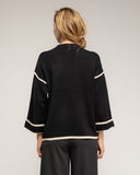Jersey de punto fino con detalle de pespunte en negro en los laterales mangas y bajo - Tantra Spain