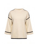Jersey de punto fino con detalle de pespunte en negro en los laterales mangas y bajo - Tantra Spain