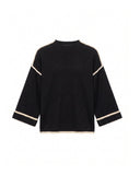 Jersey de punto fino con detalle de pespunte en negro en los laterales mangas y bajo - Tantra Spain