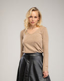 Jersey de Punto Liso con Cuello en Pico - Tantra Spain