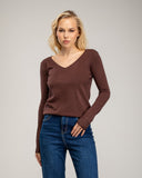 Jersey de Punto Liso con Cuello en Pico - Tantra Spain